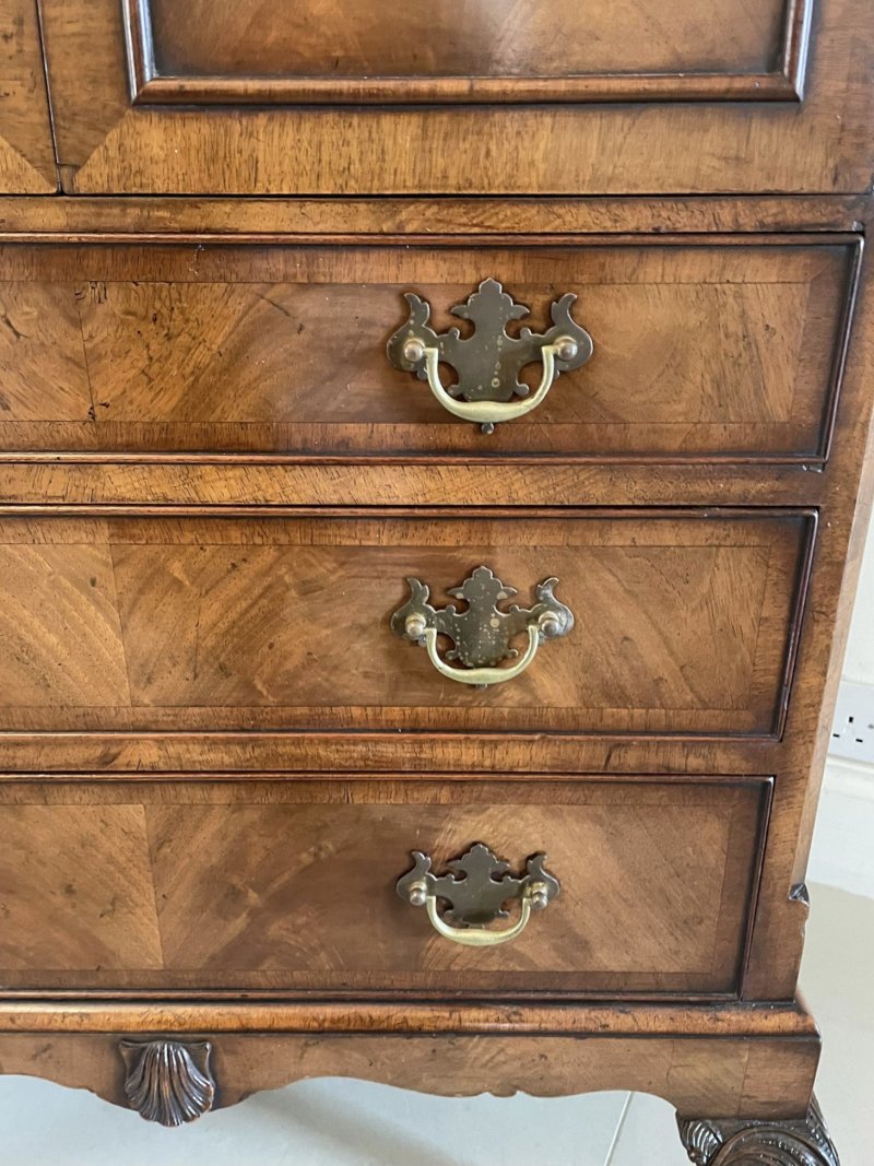 Antique Quality Burr Walnut Chest on Stand - Image 7